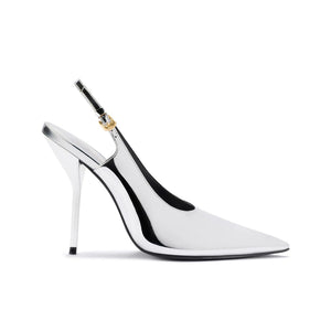 Larroudé x Altuzarra Pump In Silver Specchio
