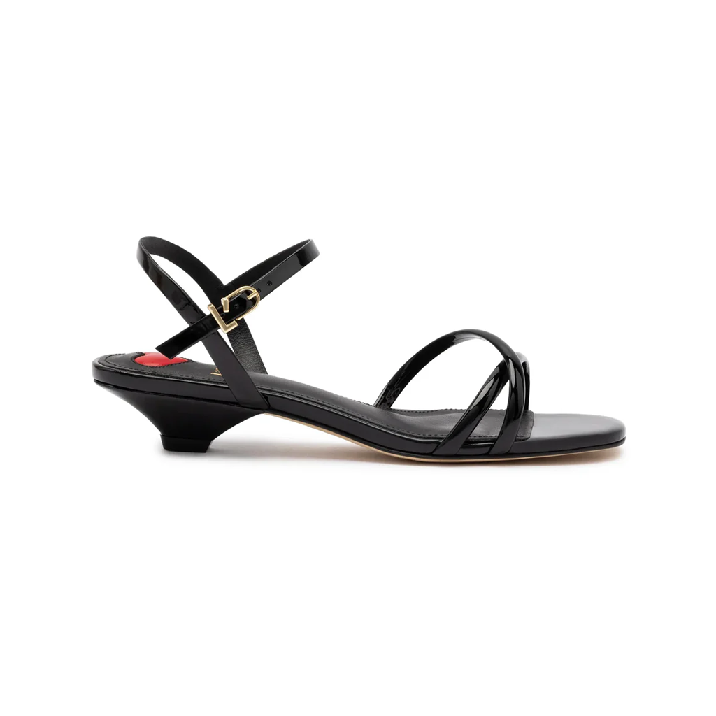 Charlotte Sandal in Black Patent Leather