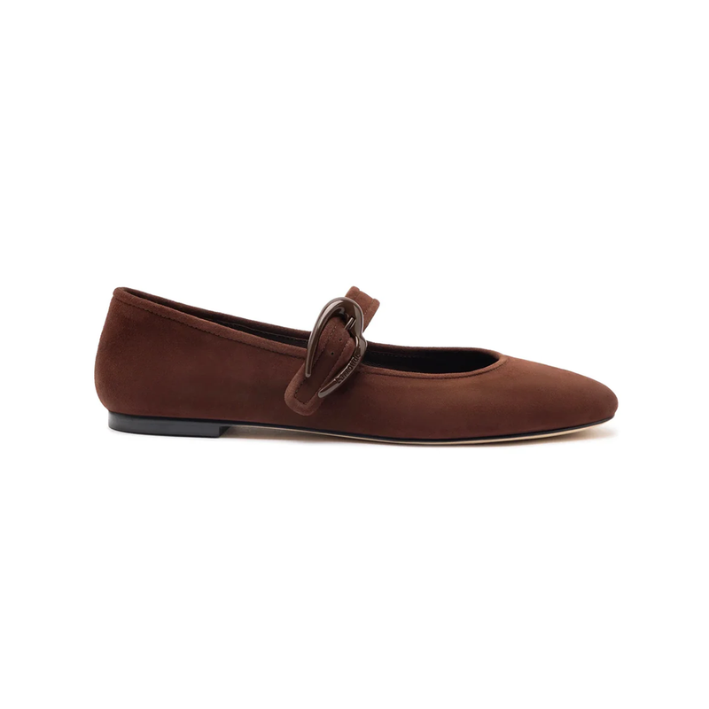 Verona Ballet Flat In Brown Suede