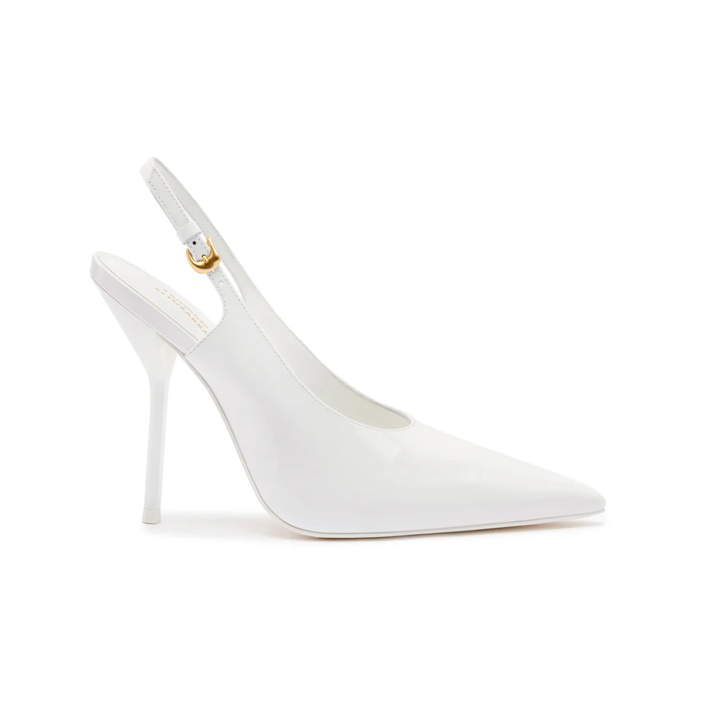 Larroudé x Altuzarra Pump In White Patent Leather