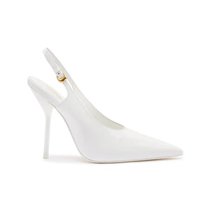 Larroudé x Altuzarra Pump In White Patent Leather