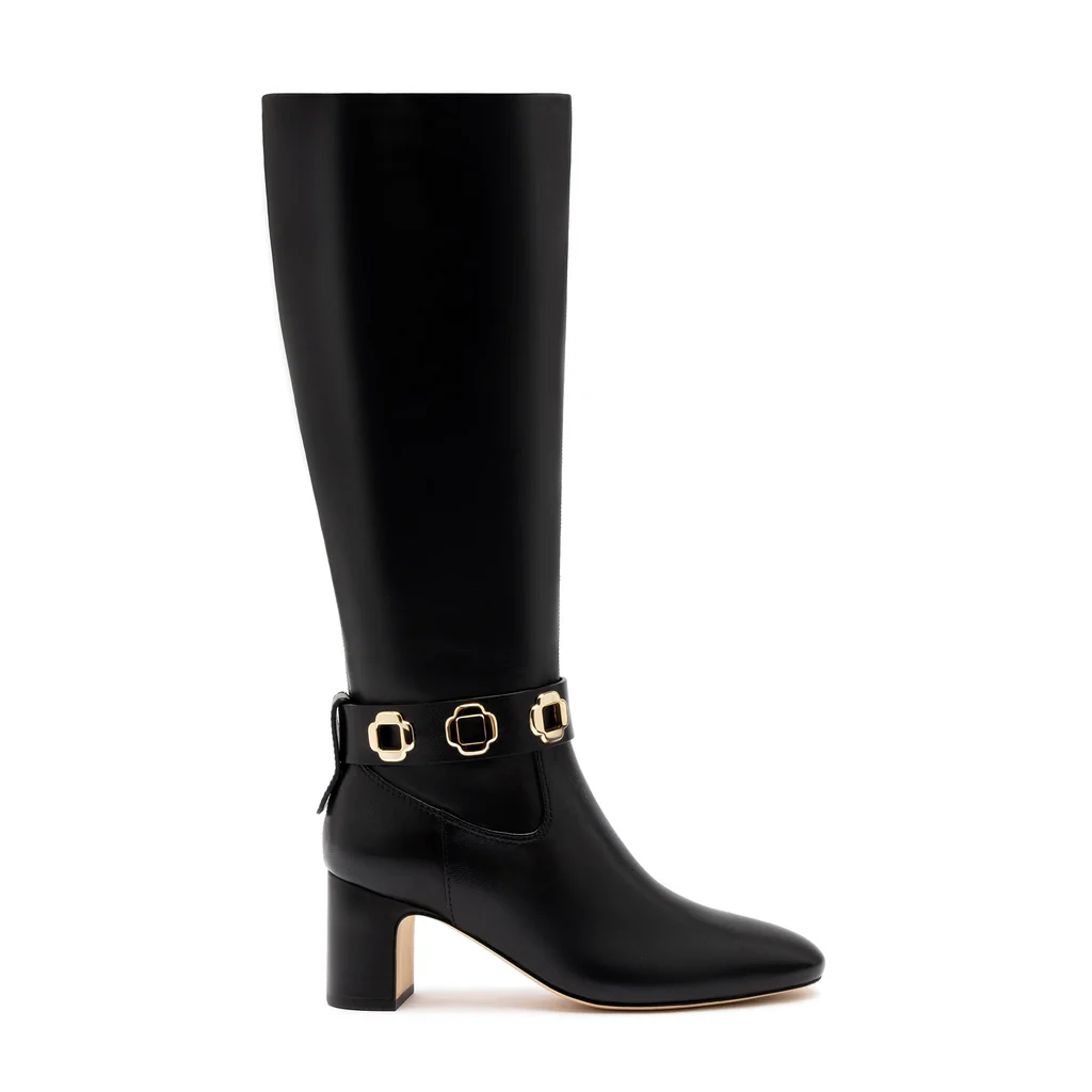 Milan Block Boot In Black Leather