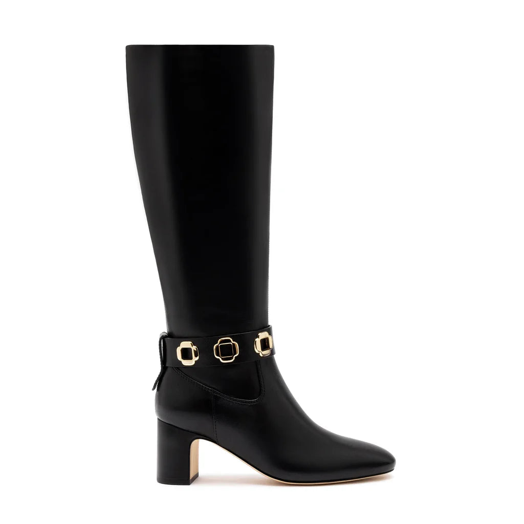 Milan Block Boot In Black Leather