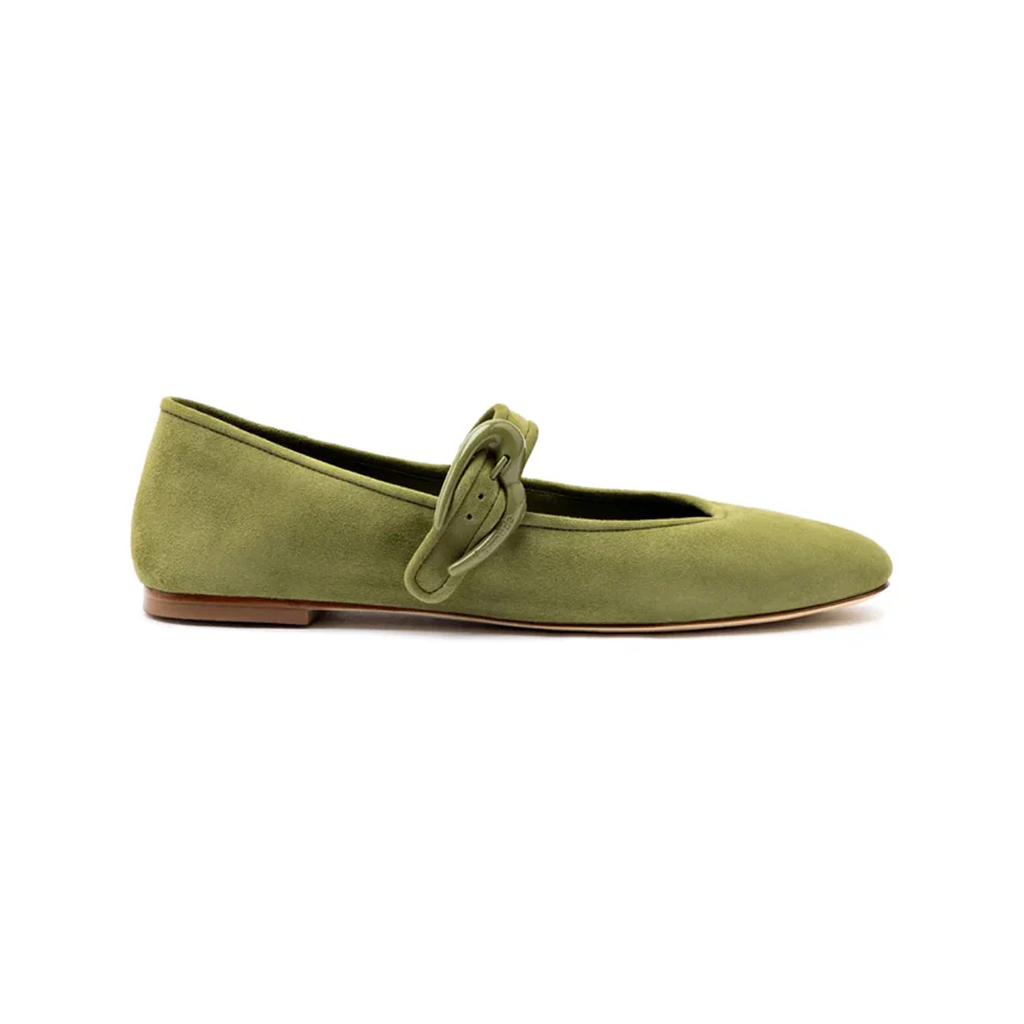 Verona Ballet Flat in Seaweed Suede