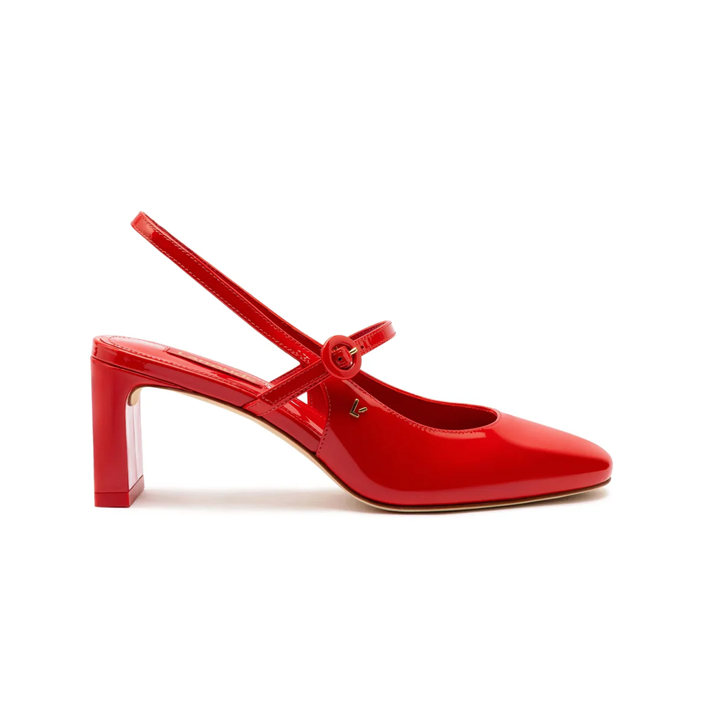 Georgina Pump in Scarlet Patent Leather