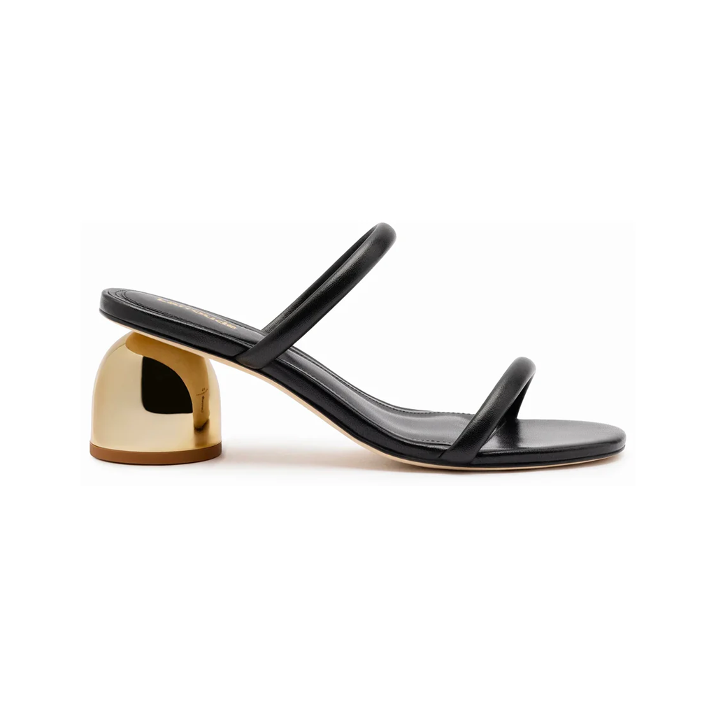 Dew Drop Mule in Black Leather