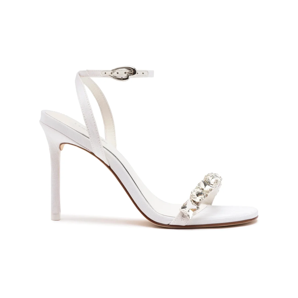Calypso Sandal in White Fabric