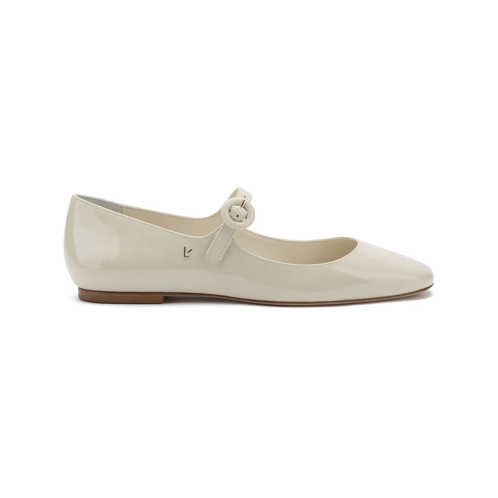 Blair Ballet Flat In Ivory Patent Leather