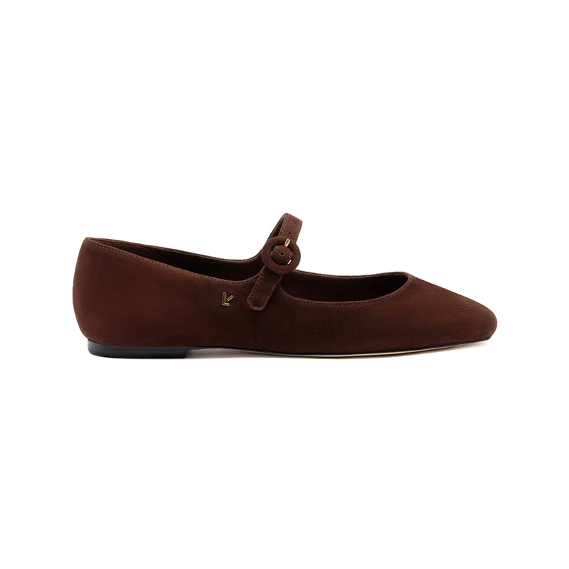 Blair Ballet Flat In Brown Suede
