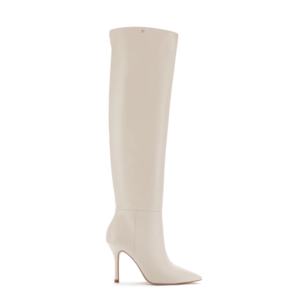 Kate Hi Boot In Ivory Leather