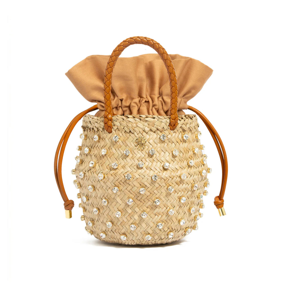 Nina Crystal Cotton Bag in Biscotto