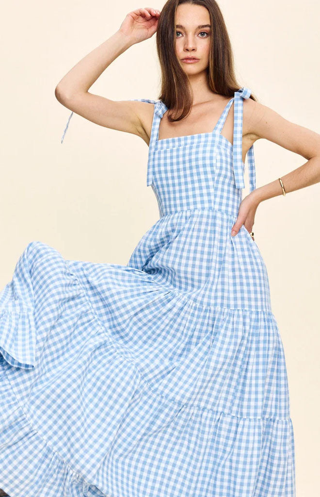 Anna Dress in Blue Gingham
