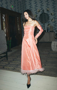 Katherine Removable Sleeve Dress in Spiced Coral