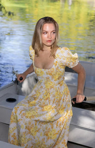 Chloe Maxi Dress in Yellow Floral