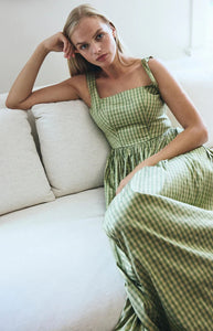 Grace Dress in Green Gingham