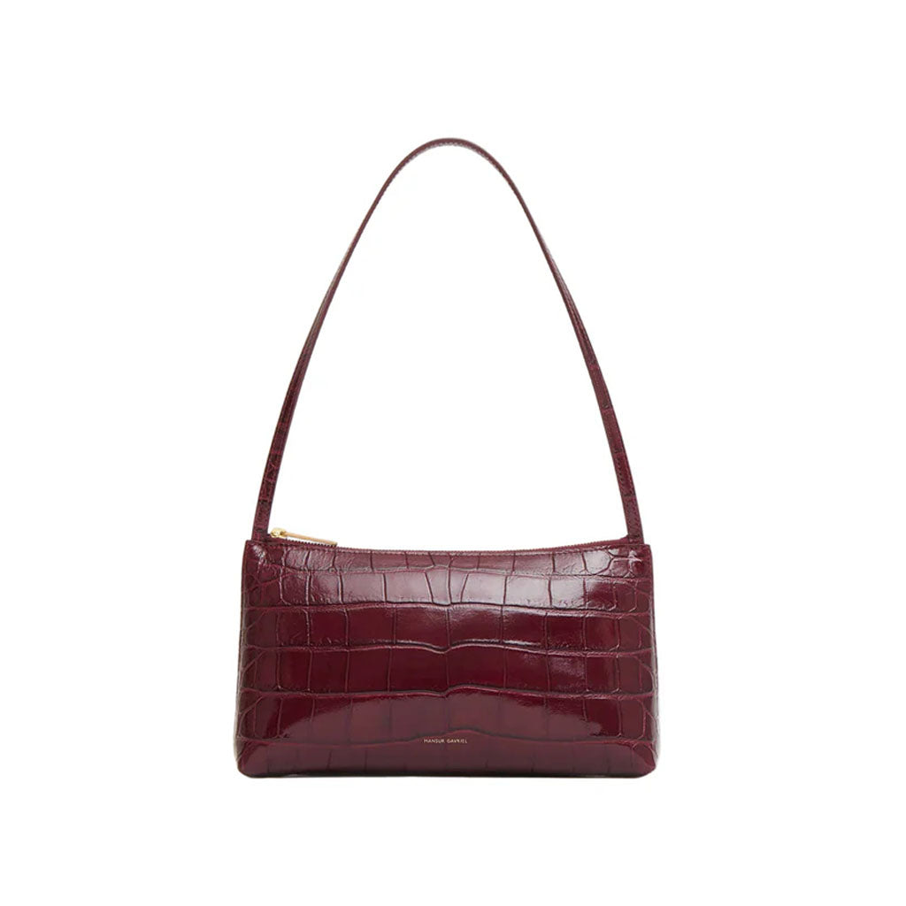 Gaia Shoulder Bag in Oxblood Croc