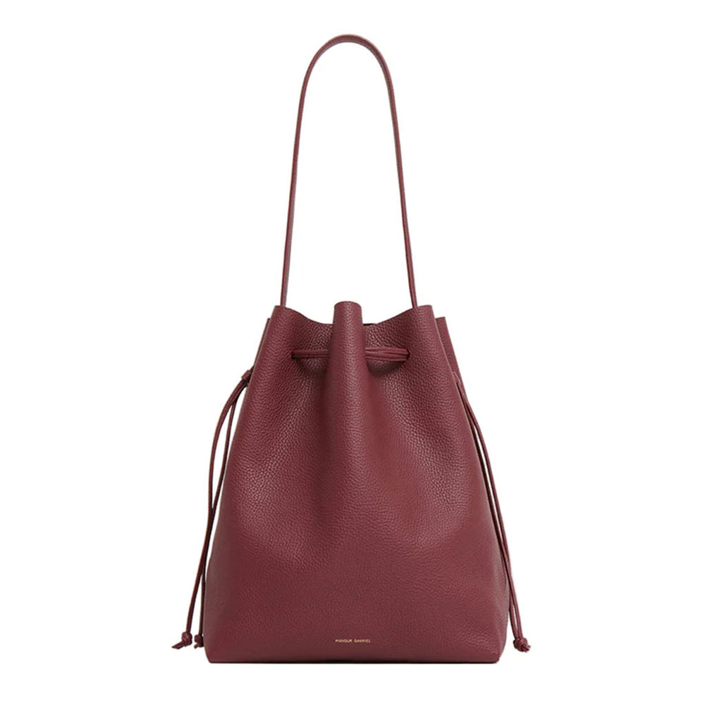 Drawstring Cabas in Oxblood