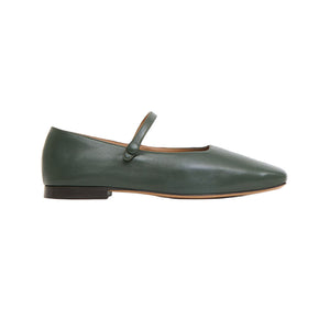 Square Toe Mary Jane in Moss