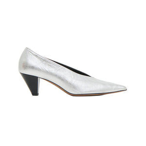 Kiki Heel in Crinkled Silver