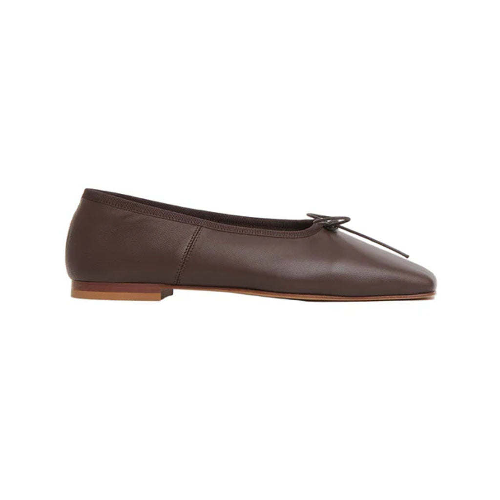 Square Toe Ballerina in Chocolate