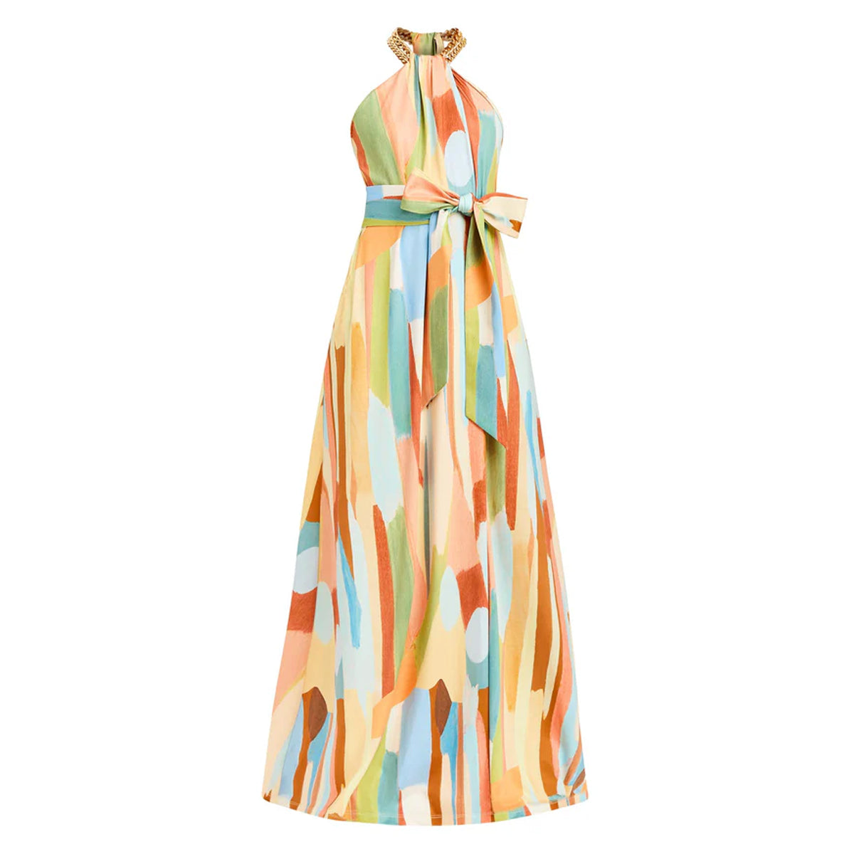 Bijou Halter Gown in Fresco Tides