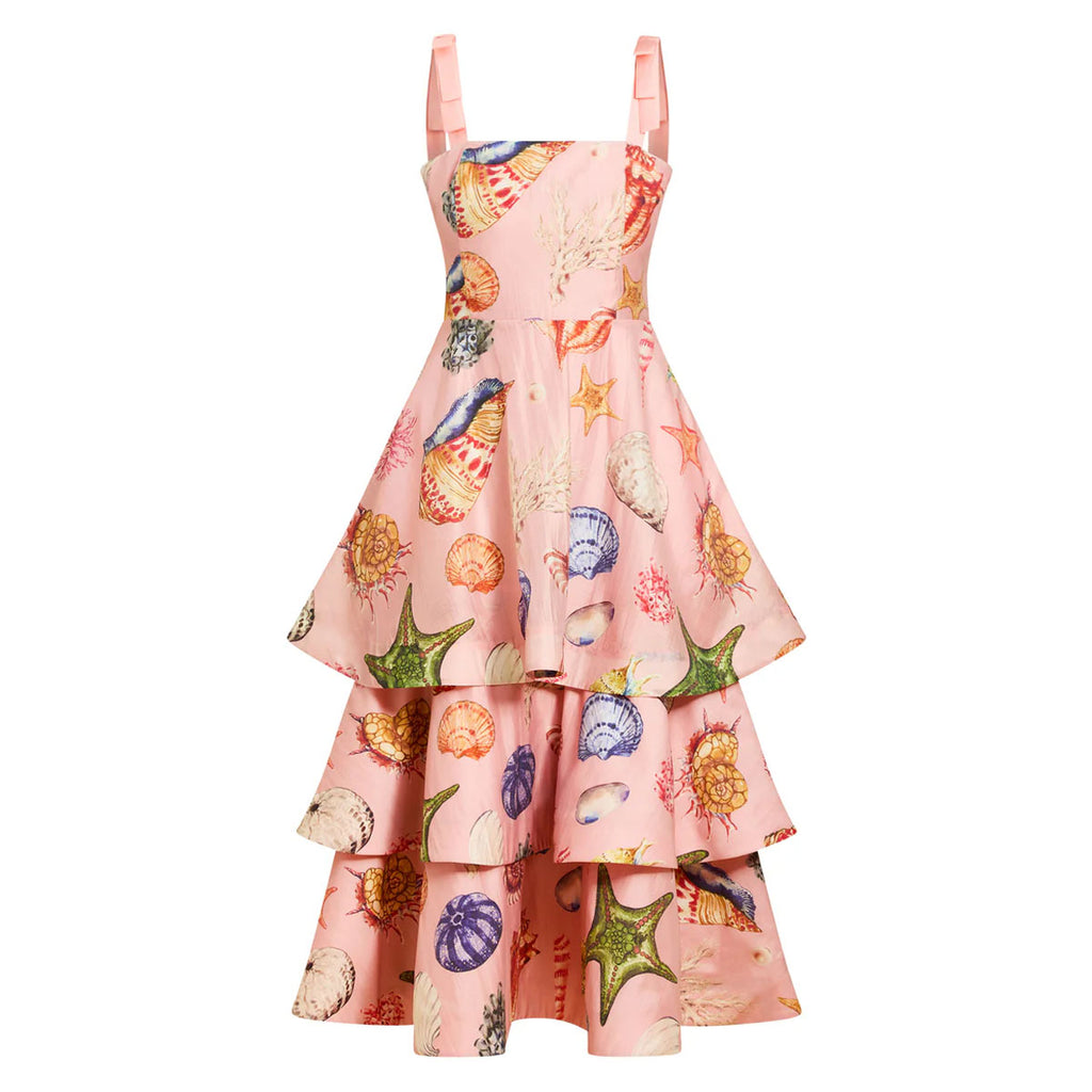 Darling Convertible Midi Dress in Seashell Symphony