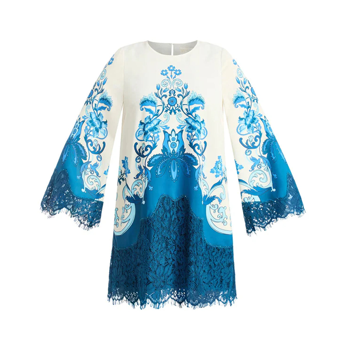 Mira Lace Mini Dress in Grotto Flourish