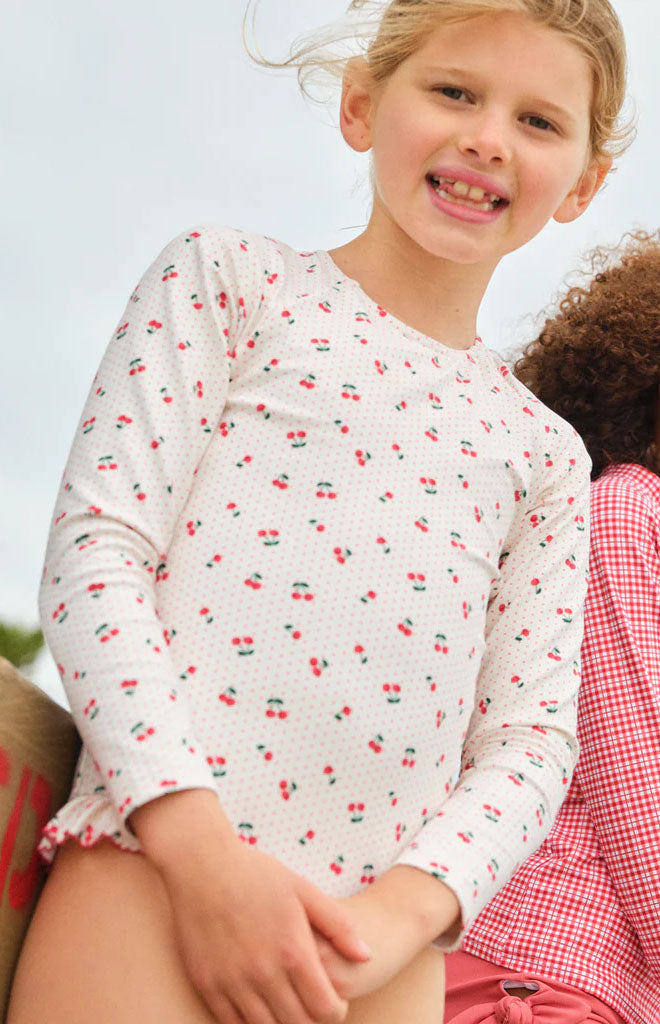Girl’s Summer Cherries Rashguard One Piece
