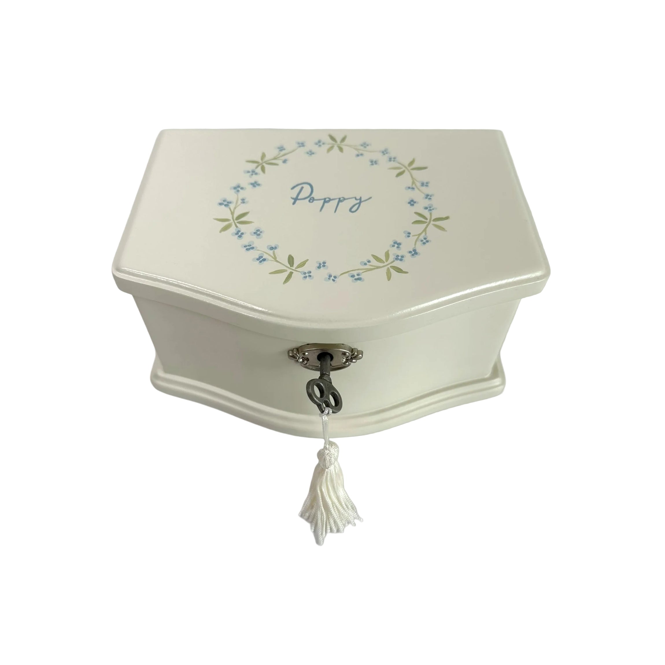 Musical Ballerina Box in Blue Garland