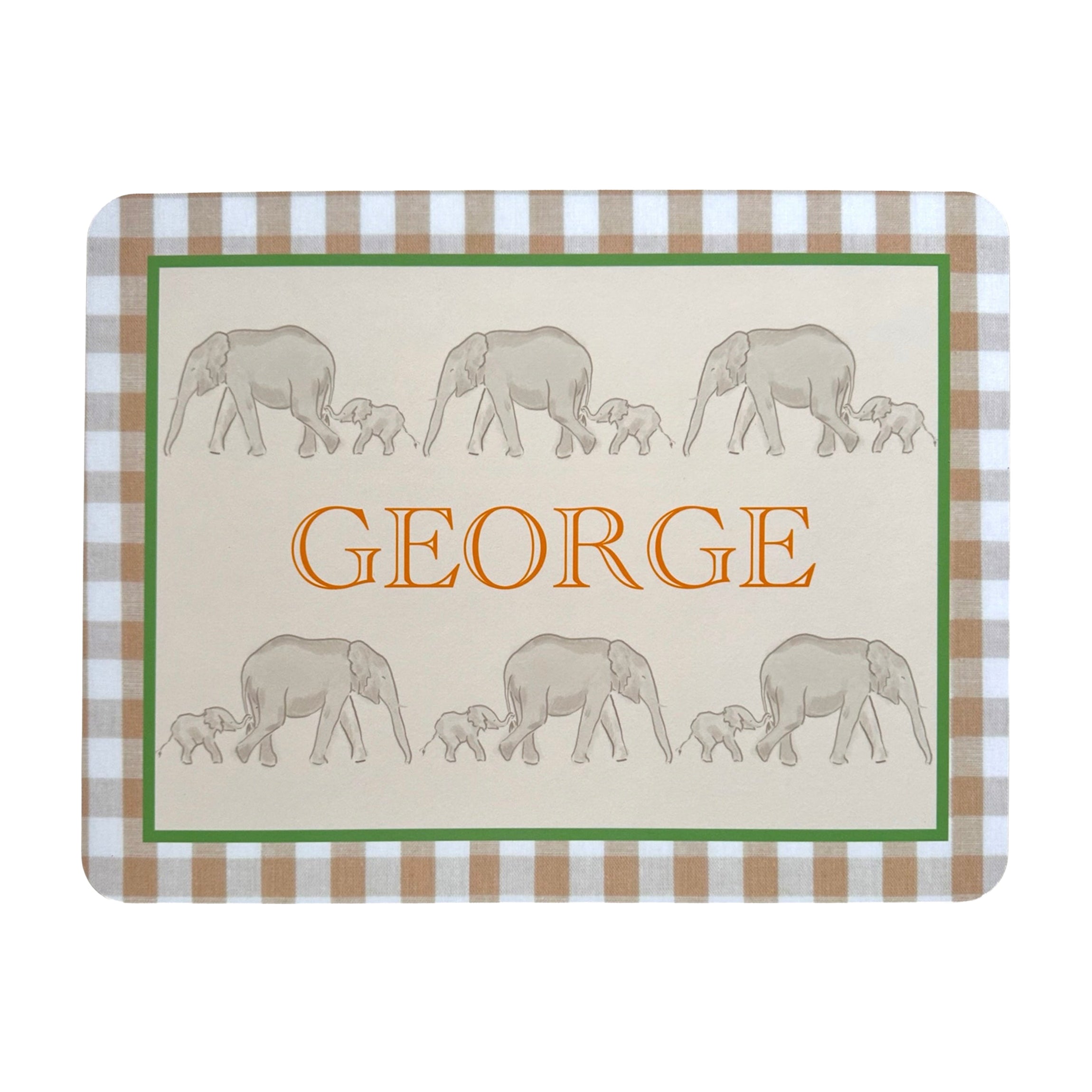 Personalized Table Mat in Ele Green