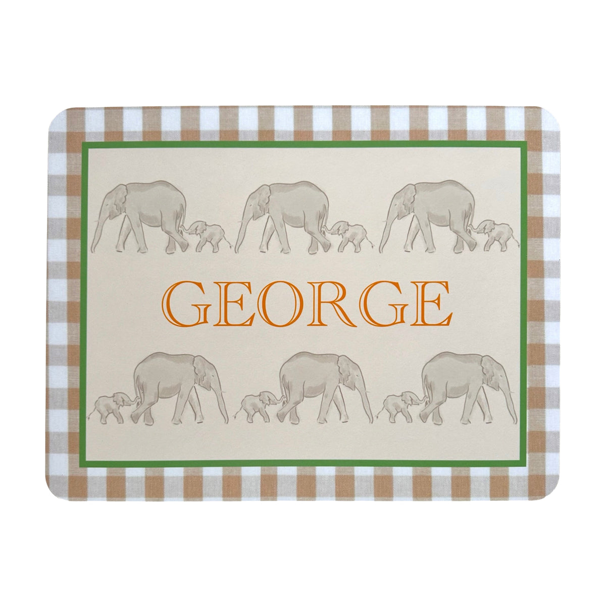 Personalized Table Mat in Ele Green