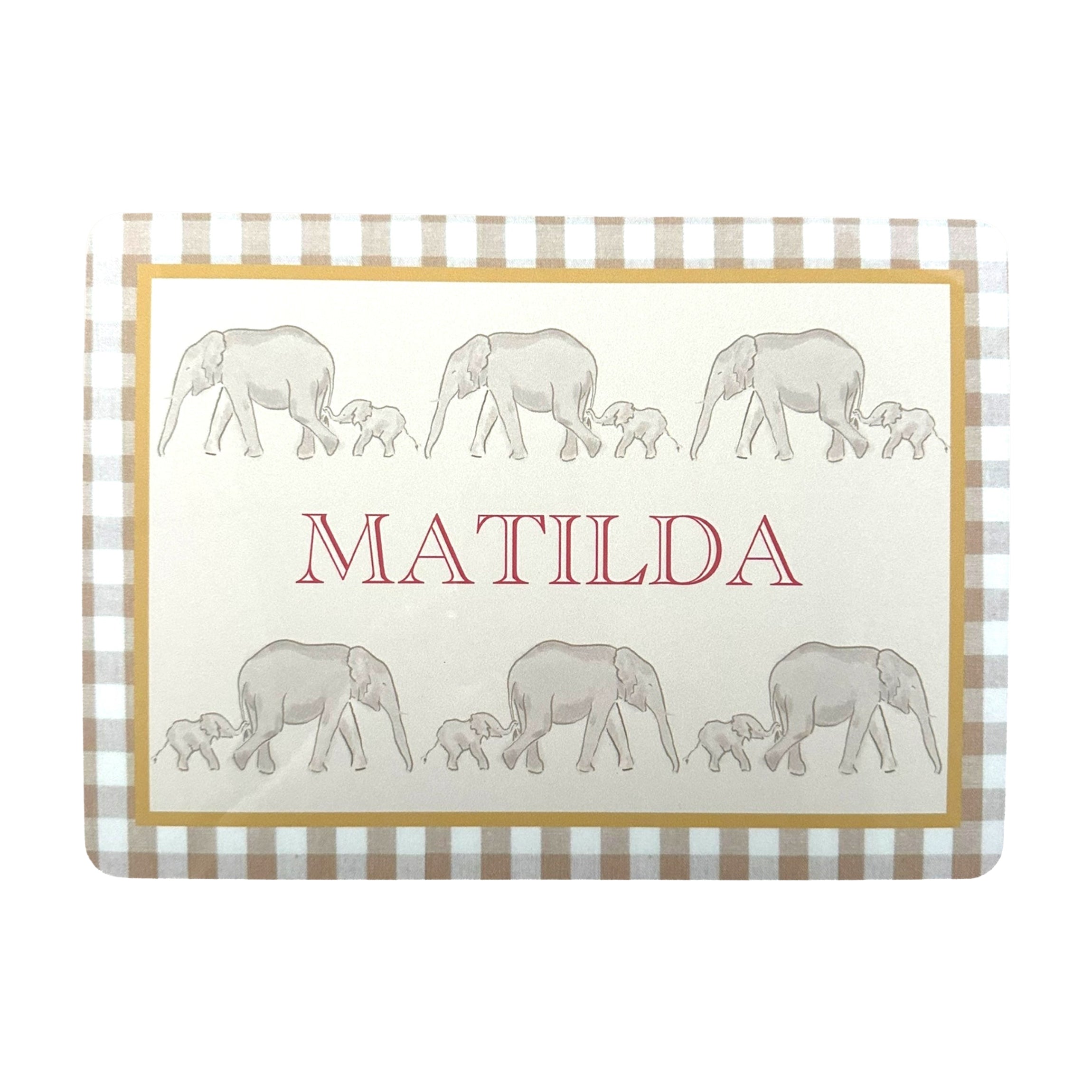 Personalized Table Mat in Ele Yellow
