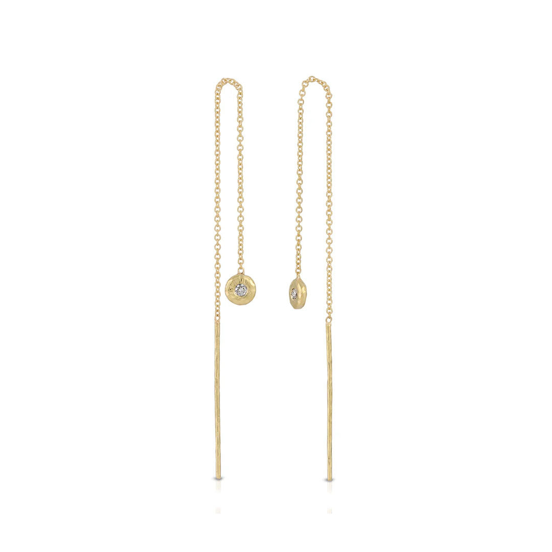 Nesting Gem Drop Earrings in Diamond