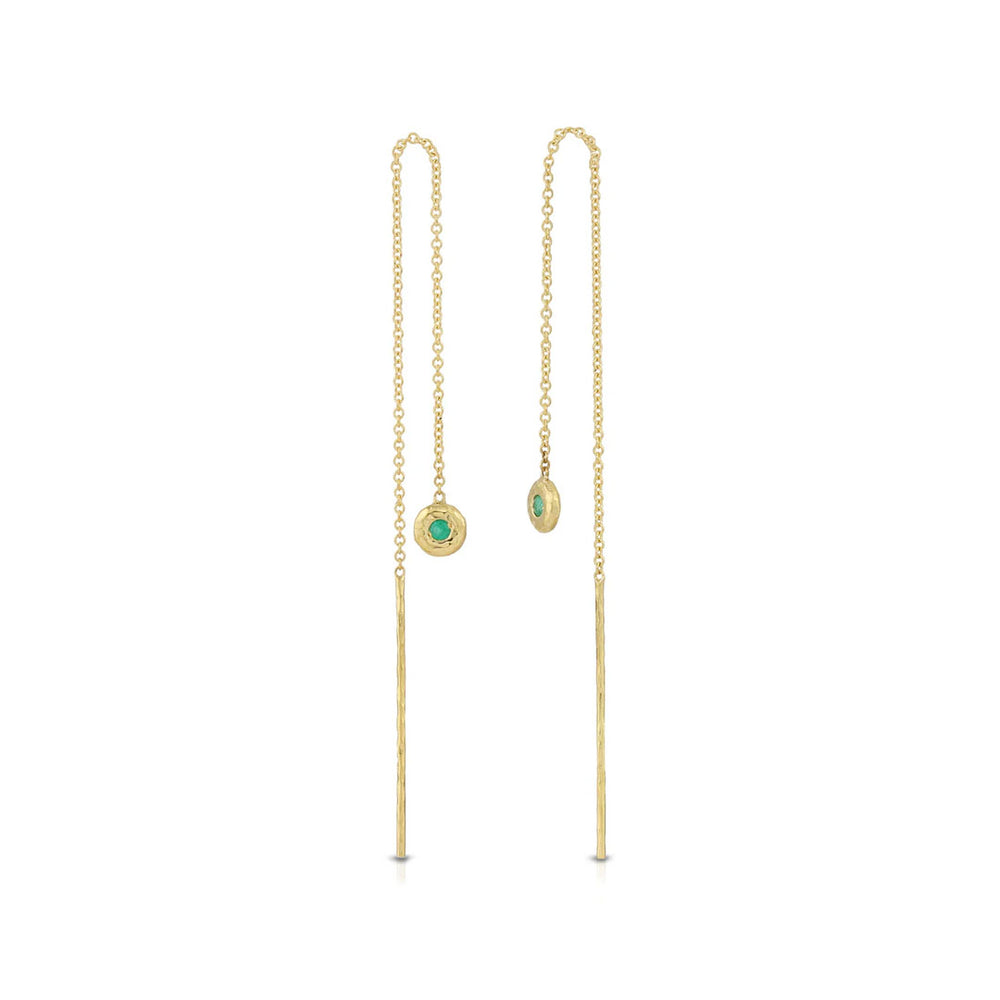Emerald Nesting Gem Drop Earrings