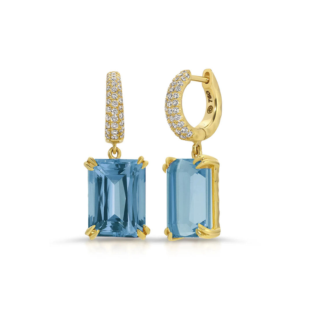 Charmed Pavé Micro Yana Hoop with Sky Blue Topaz