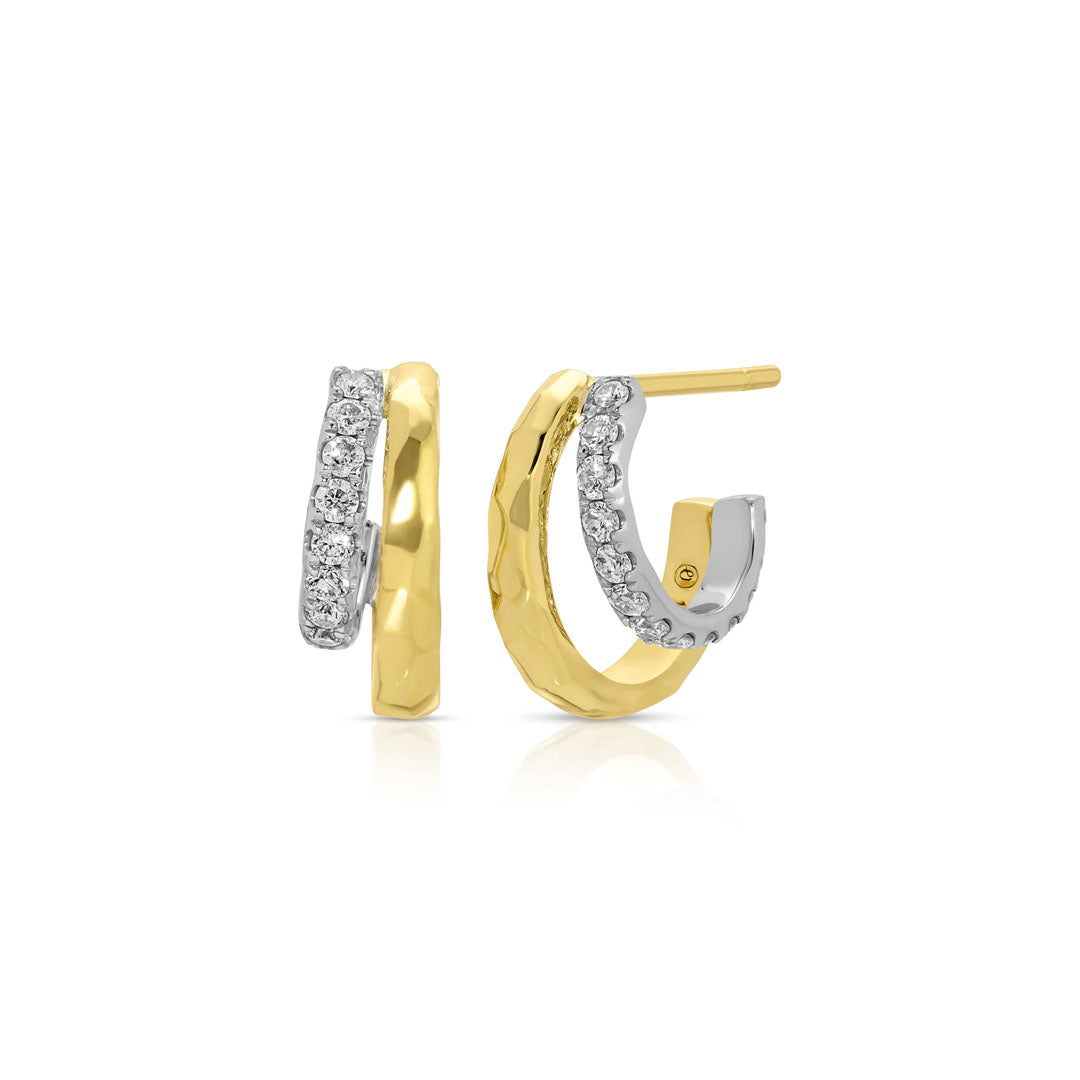 Doubled Diamond Tribute Hoops