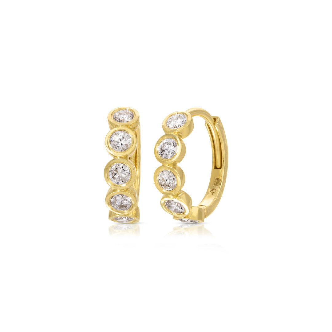 Petite Edith Hoops in Diamond