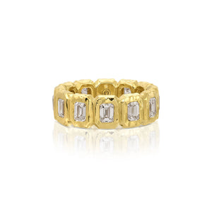 Emerald Cut Diamond Nesting Gem Eternity Ring