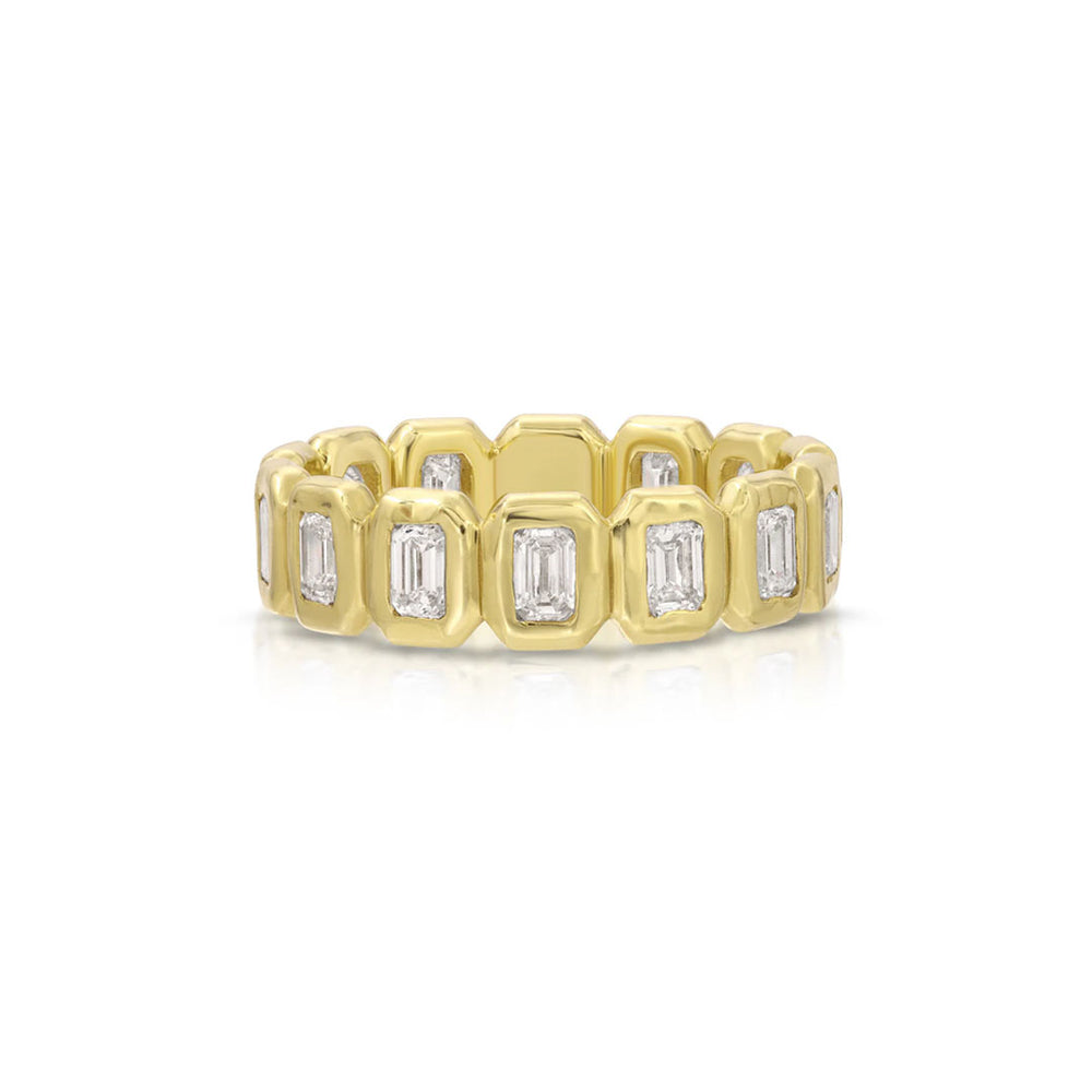 Emerald Cut Diamond Petite Nesting Gem Eternity Ring