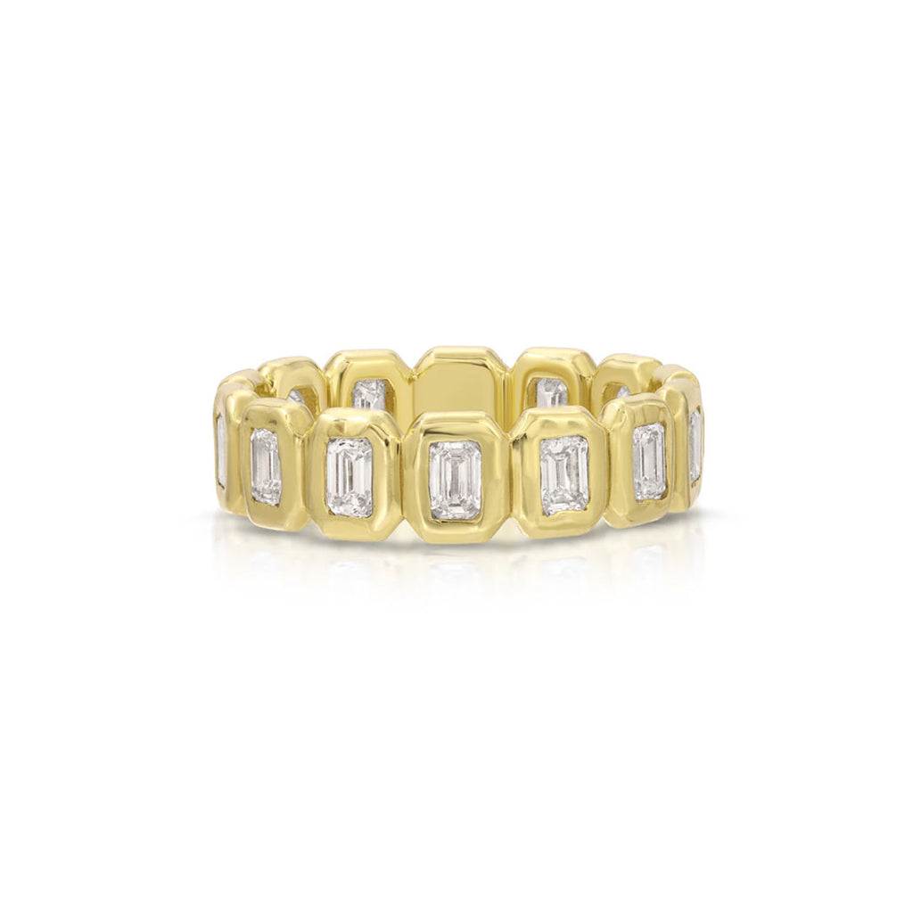 Emerald Cut Diamond Petite Nesting Gem Eternity Ring