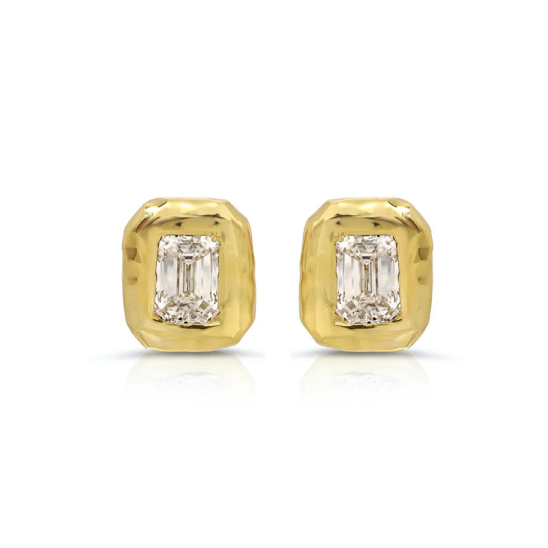Nesting Gem Studs in Emerald Cut