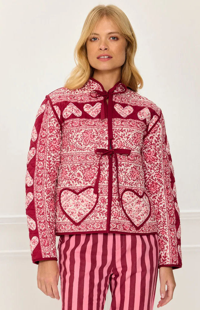Burgundy Patchwork Penny Jacket