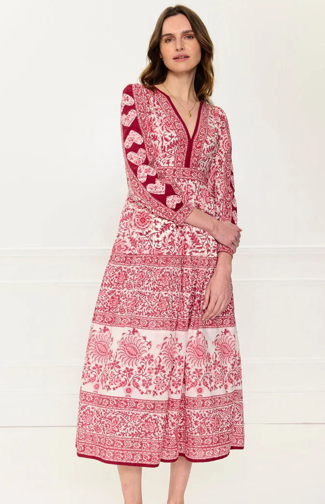 Burgundy Patchwork Olive Dress