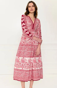 Burgundy Patchwork Olive Dress