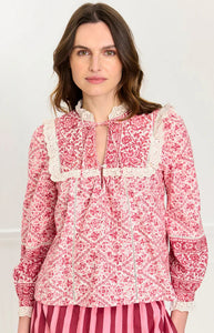 Burgundy Patchwork Nettie Blouse