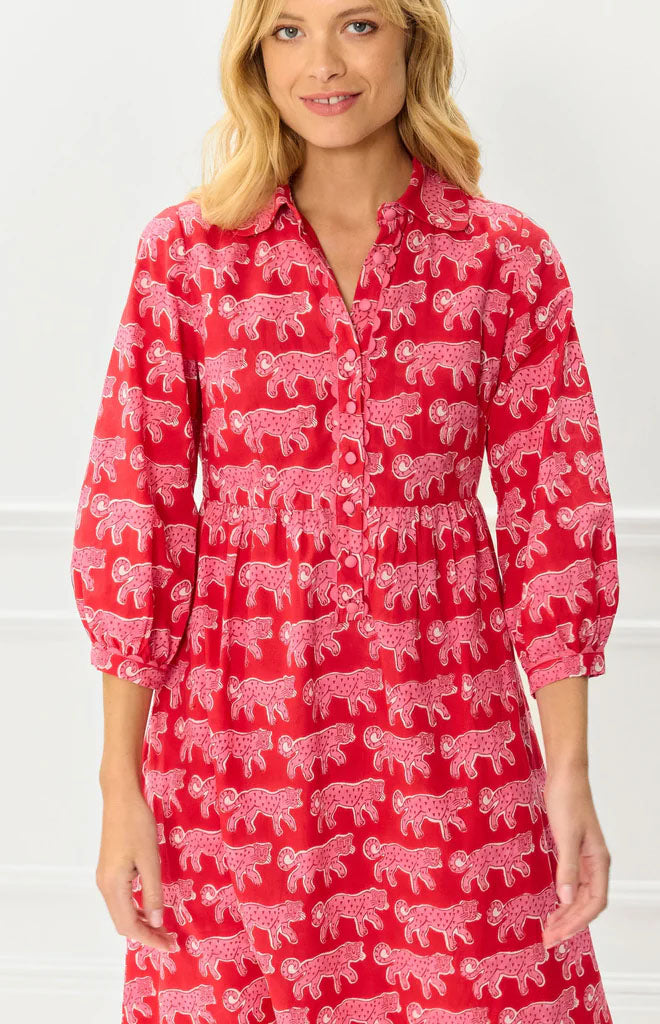 Crimson Leopard Gina Dress
