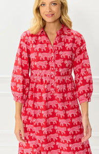 Crimson Leopard Gina Dress