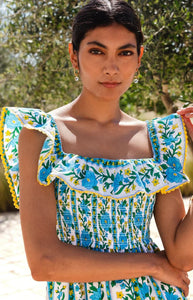Hibiscus Border Carrie Dress