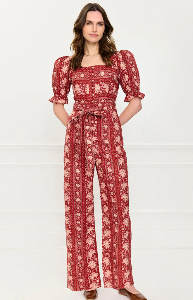 Rust Borders Ottie Jumpsuit