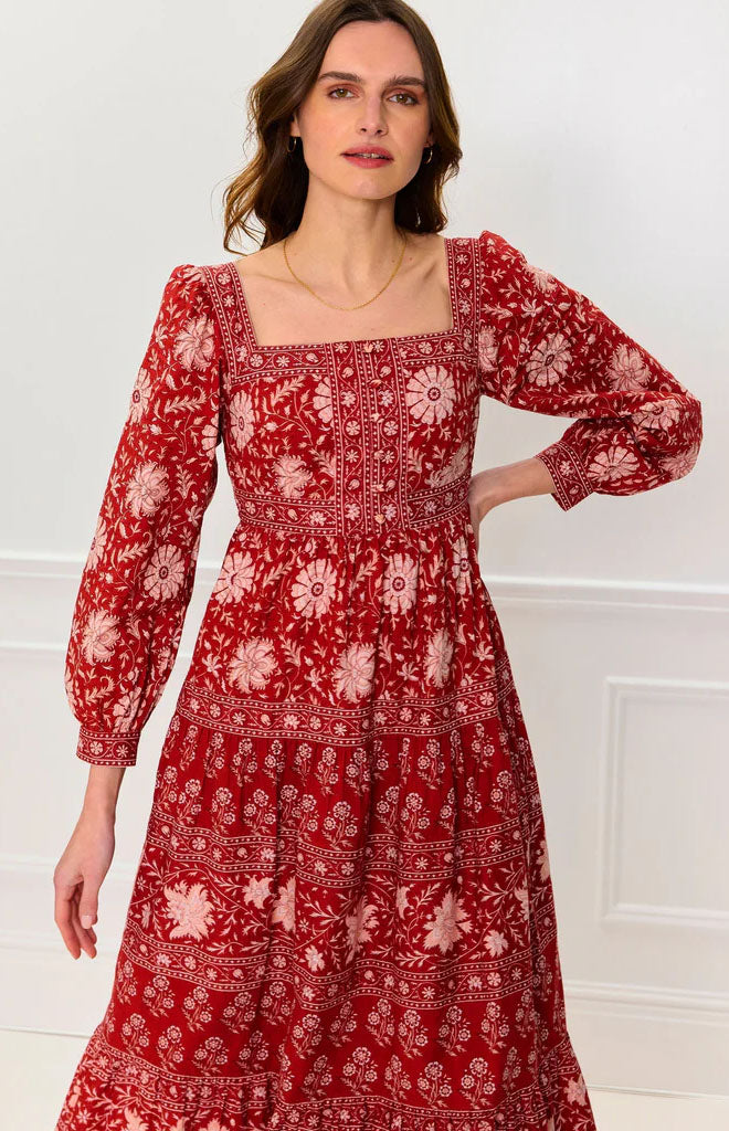 Rust Borders Lucia Dress